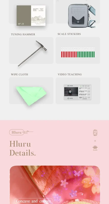 Hluru-17-Key-Solid-Body-Resin-Kalimba-Sakura-Pink_3