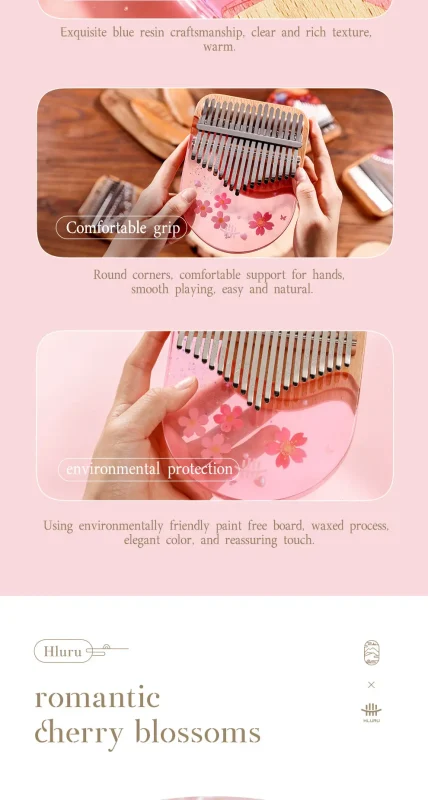 Hluru-17-Key-Solid-Body-Resin-Kalimba-Sakura-Pink_4