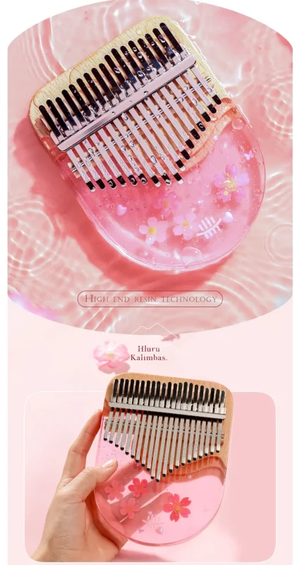 Hluru-17-Key-Solid-Body-Resin-Kalimba-Sakura-Pink_5