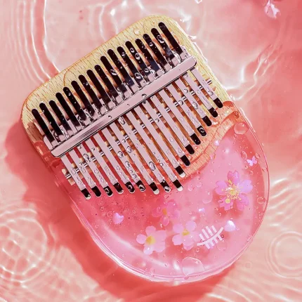 Hluru "Sakura Pink" 17/21 Key Resin Kalimba  - Solid Body - Image 4
