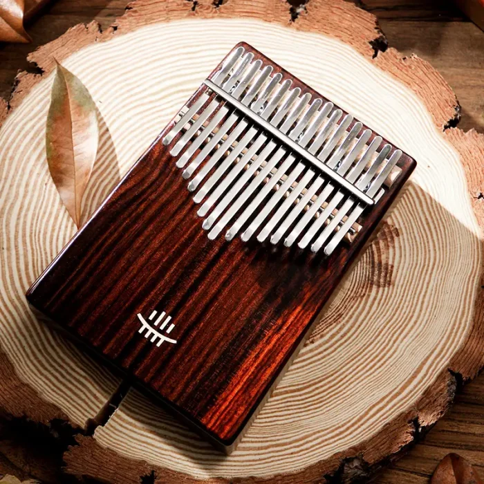 17/21 Key Bottom Soundhole Kalimba African Walnut Hluru - Image 18