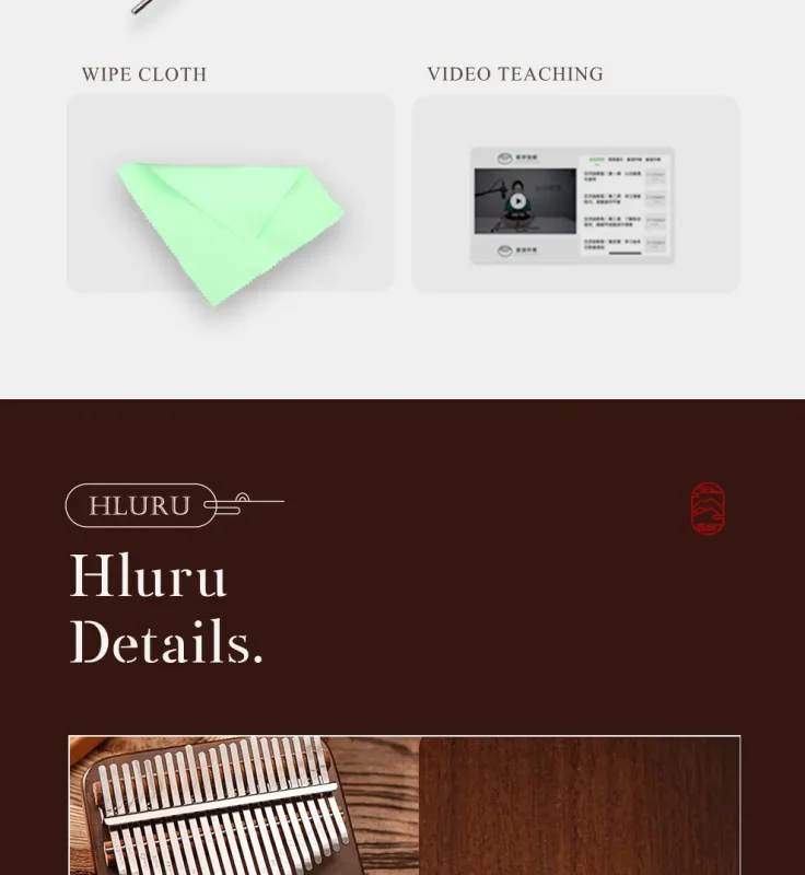 hluru-21-key-solid-body-kalimba-african-walnut-details-7