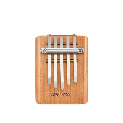Hluru 5 key Mini Kalimba in cherry wood, compact thumb piano for music therapy and beginners