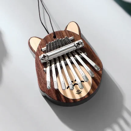 Hluru 8 Key Mini Totoro Kalimba in Black Walnut with hanging cord