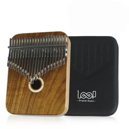 21 key Acacia wood Kalimba with upgraded metal bridge by LOOP, stable tuning thumb piano
