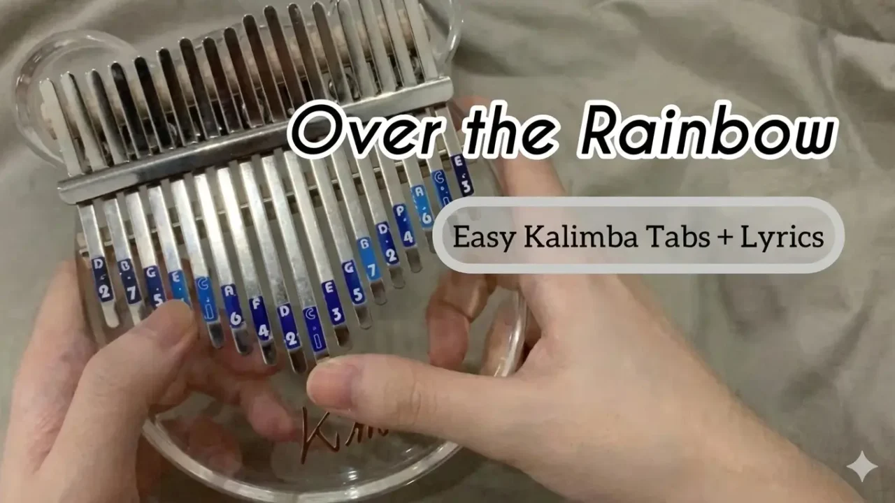 A person plays Over the Rainbow on a kalimba.